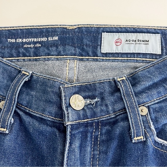 AG Adriano Goldschmied The Ex-Boyfriend Slouchy Slim Distressed Dark Wash Jean - Picture 9 of 9